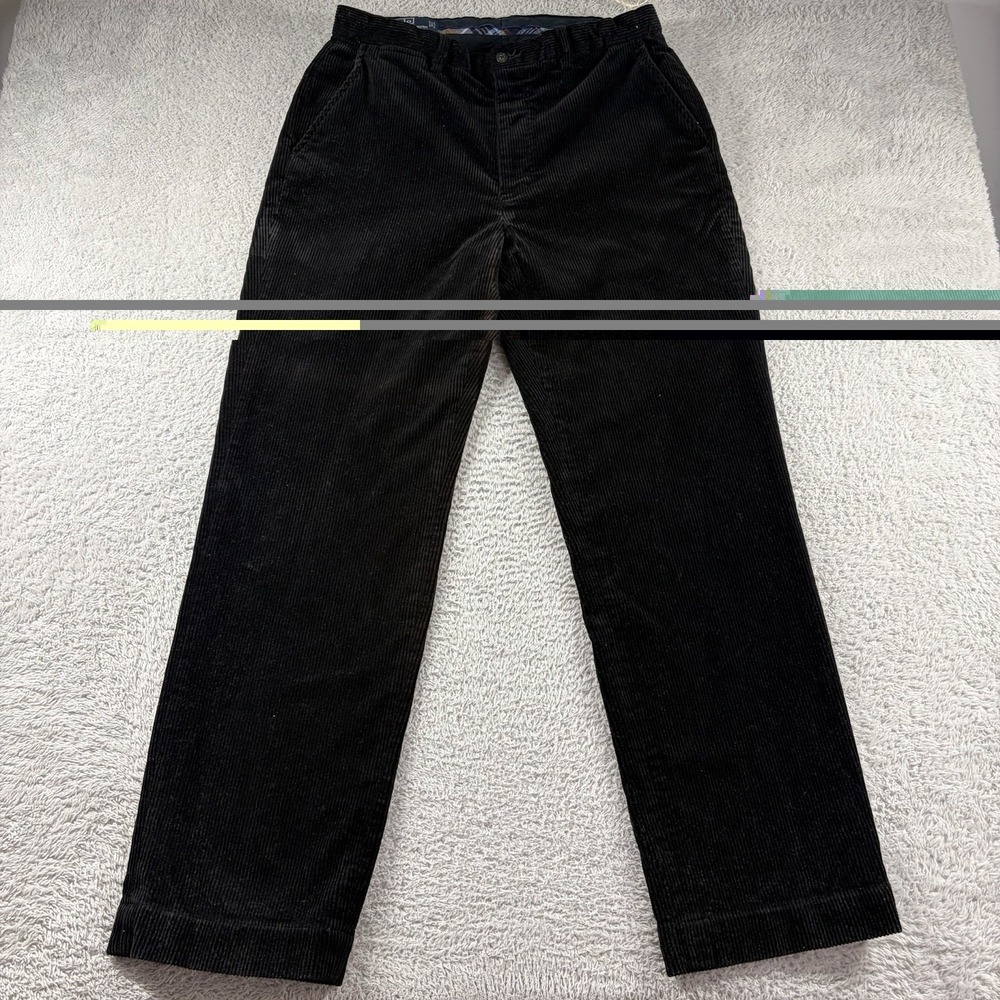 Polo Ralph Lauren Corduroy Pants Black Wide Whale 33x32 (Fits 32x31) Cotton